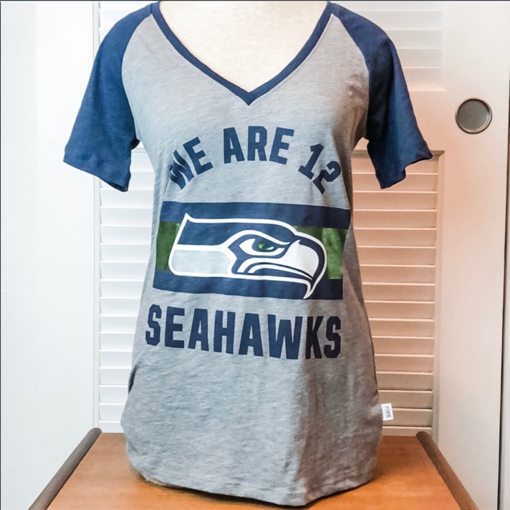 [PINK] Seahawks V Neck T Shirt NWT